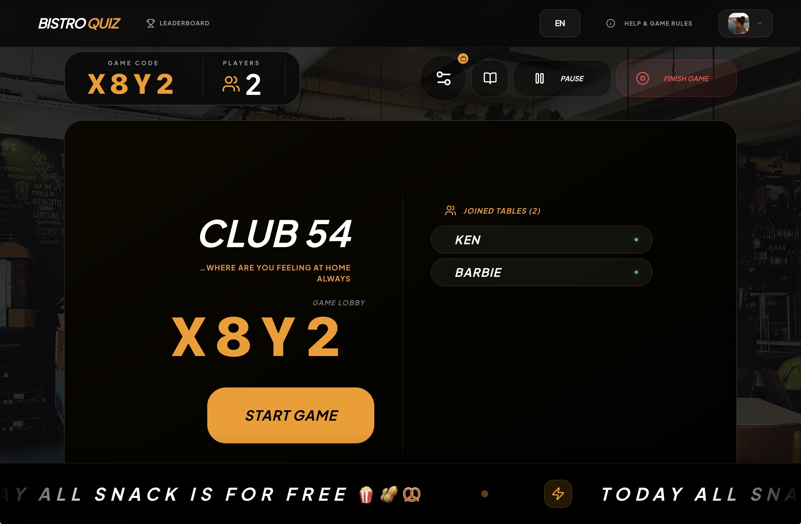 BistroQuiz Experience