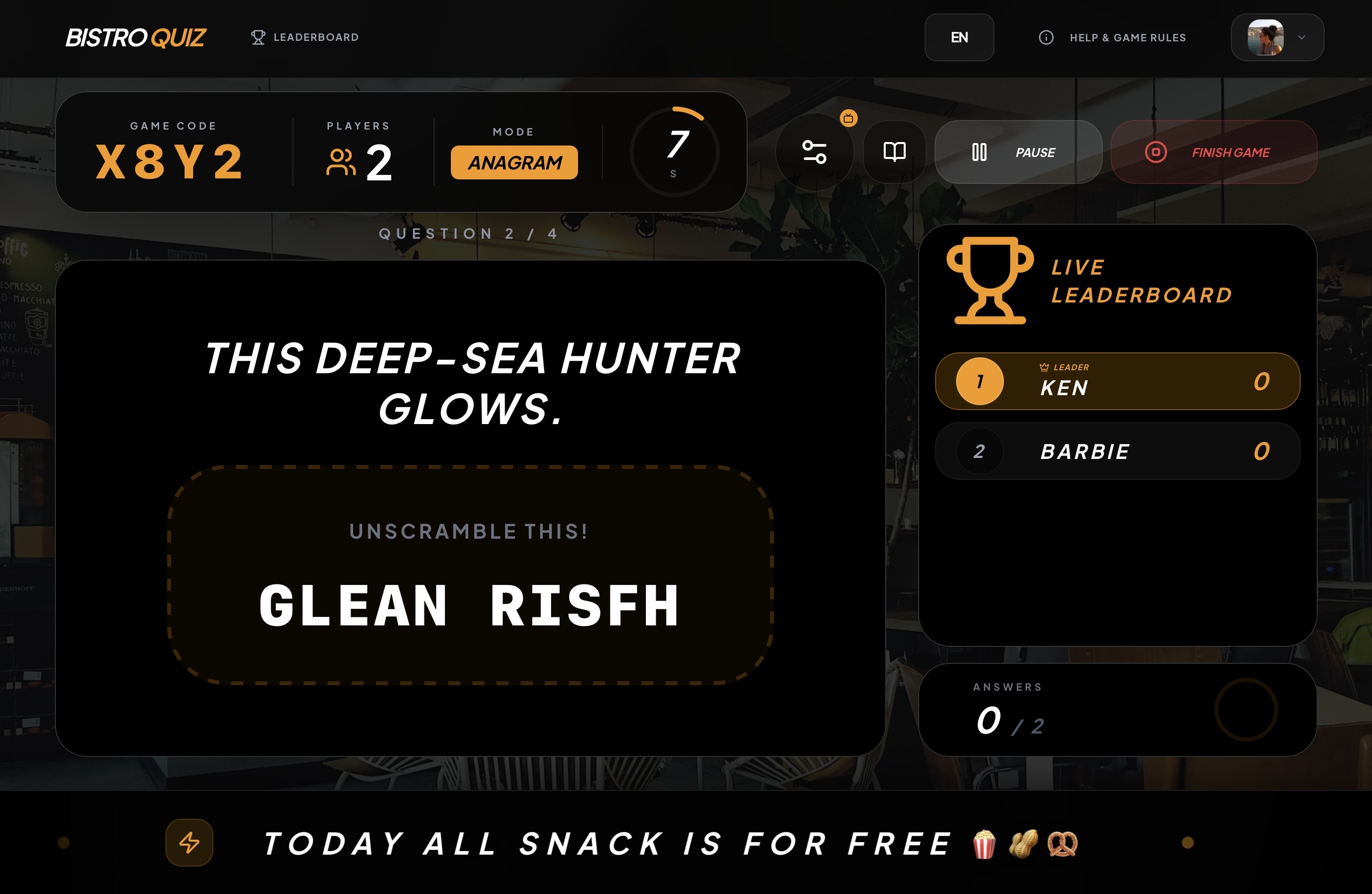 BistroQuiz Experience